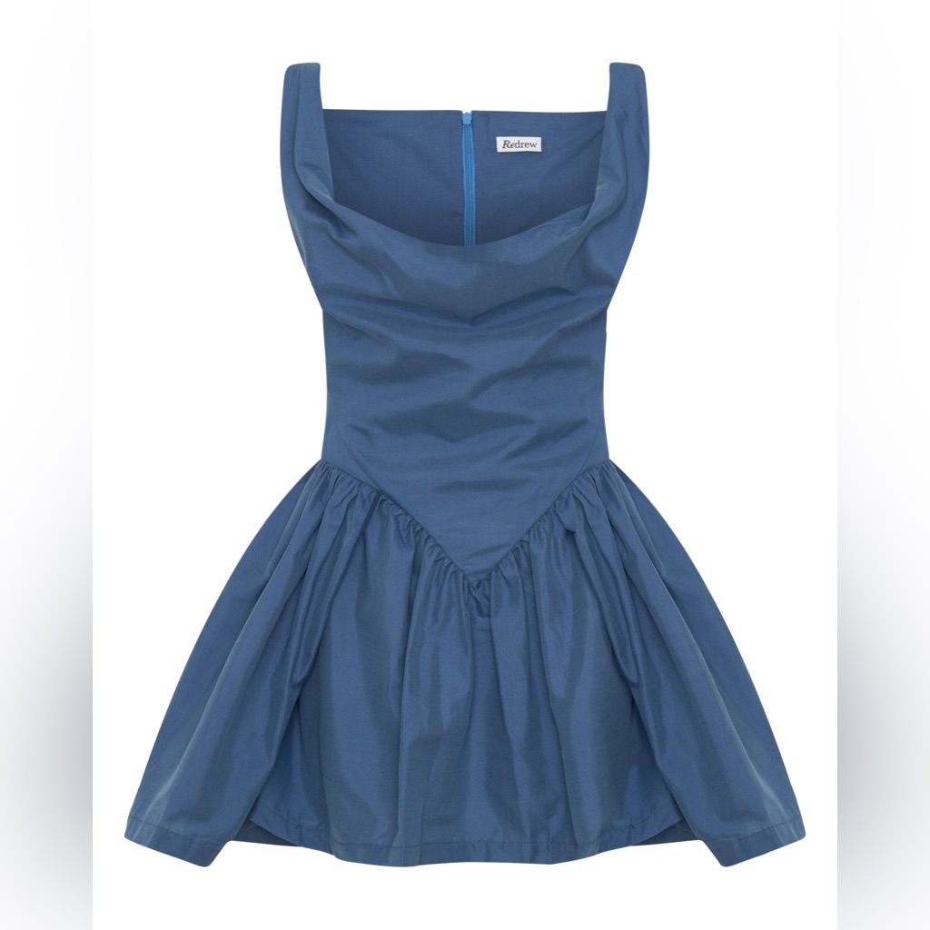 Nwt Redrew Apollonia Dress In Navy Blue Silk - Sz.Xs